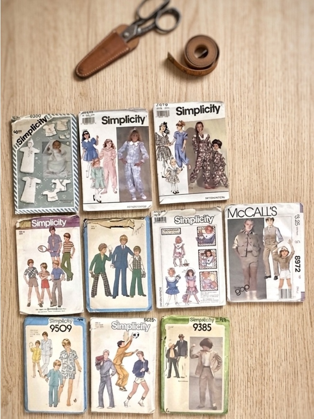 Vintage 70s 80s Sewing Patterns Lot Simplicity McCall's Kids Toddler Retro Decor